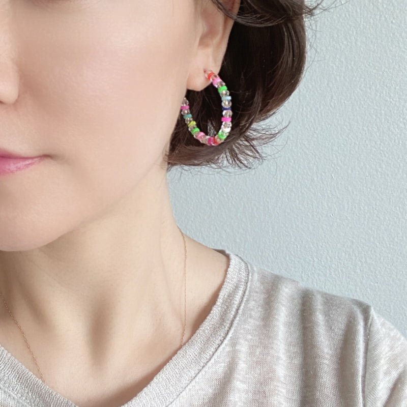 Multi Glass Beaded Earring