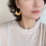 Raffia Crescent Hoop Earrings