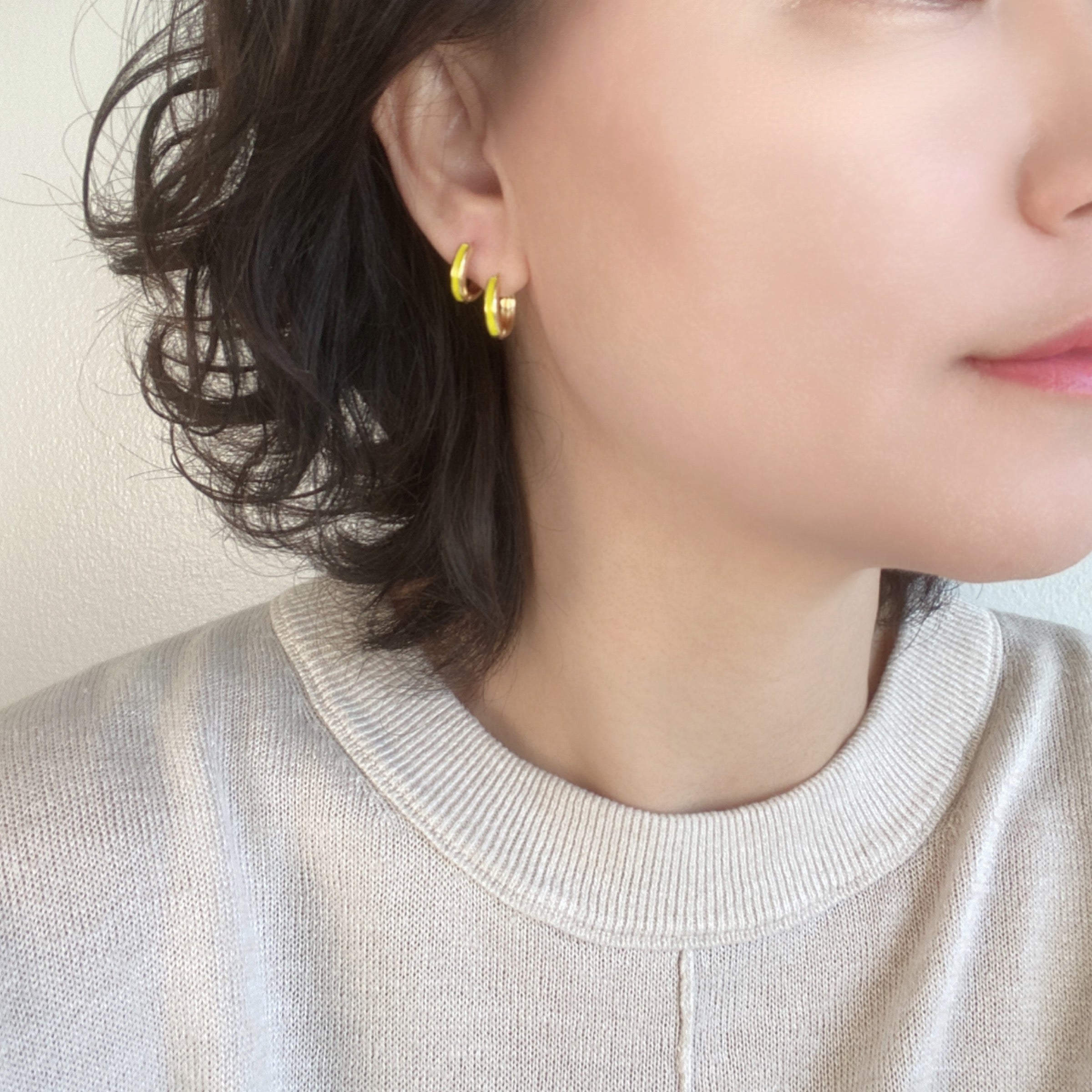 Color Huggie Earrings