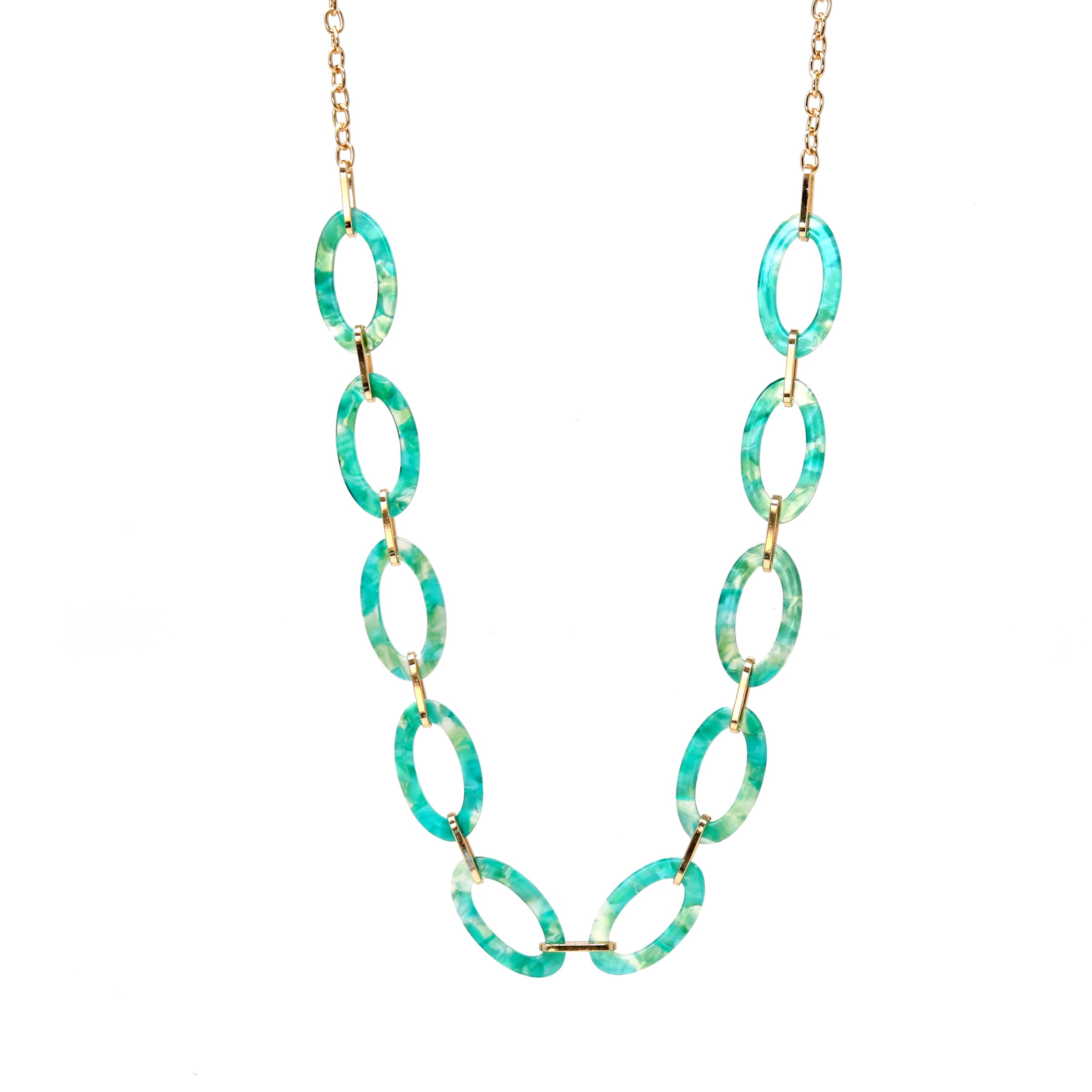 Lightweight Resin Linked Long Necklace