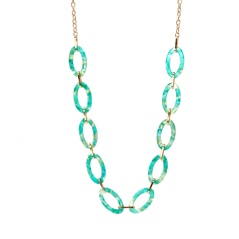 Lightweight Resin Linked Long Necklace