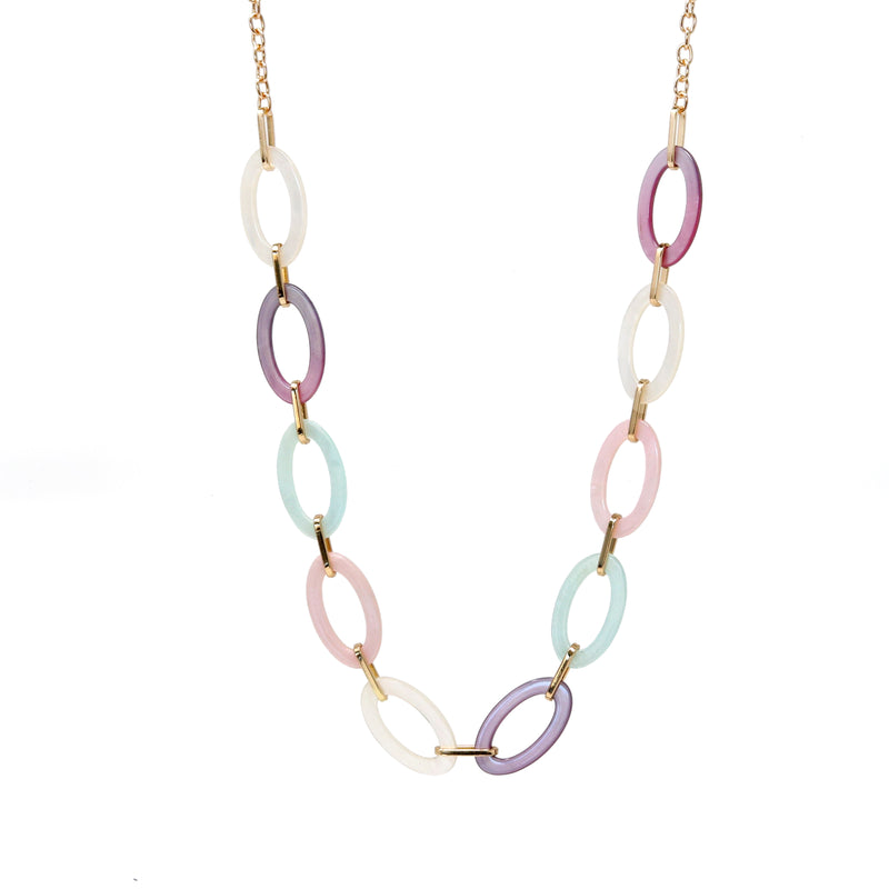 Lightweight Resin Linked Long Necklace
