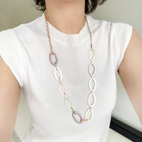 Lightweight Resin Linked Long Necklace