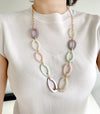 Lightweight Resin Linked Long Necklace