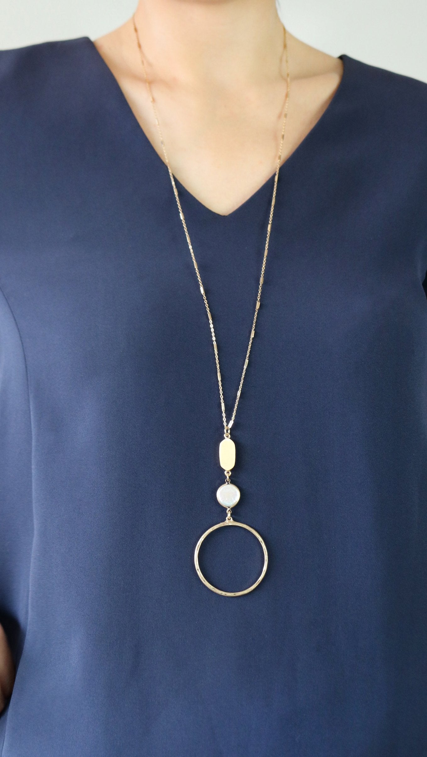 Freshwater Pearl Long Pedant Necklace - Bauble Sky