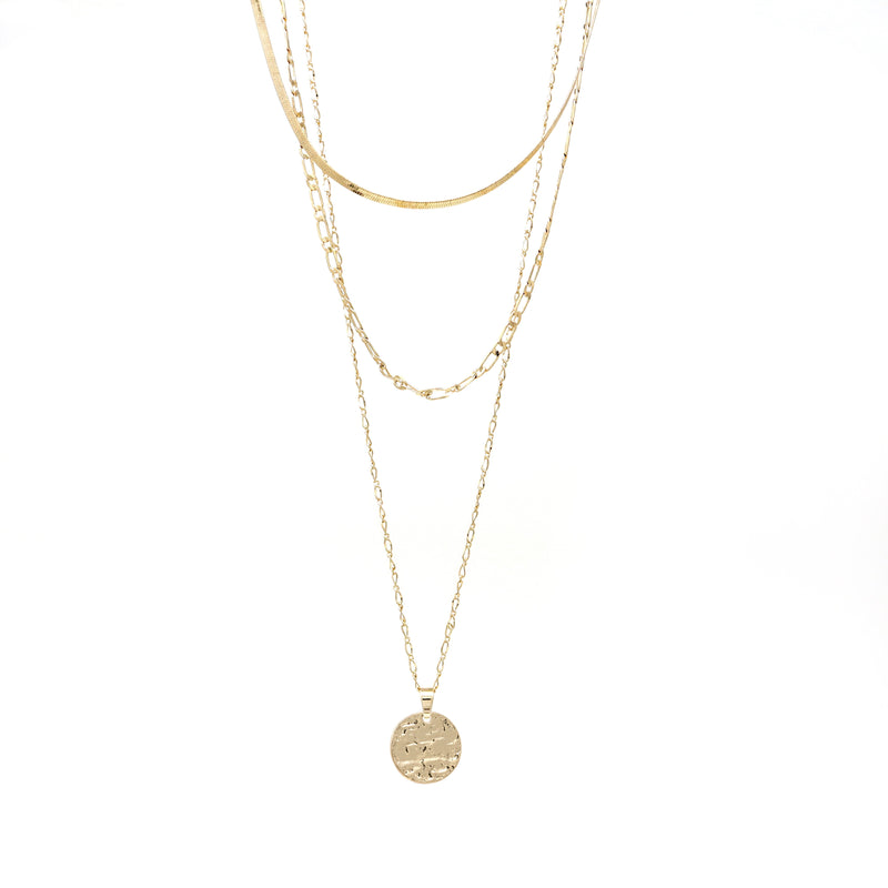 Multi-layer Necklaces Charm Jewelry SS1233 Golden Chain Rounded Pendent Gold / China