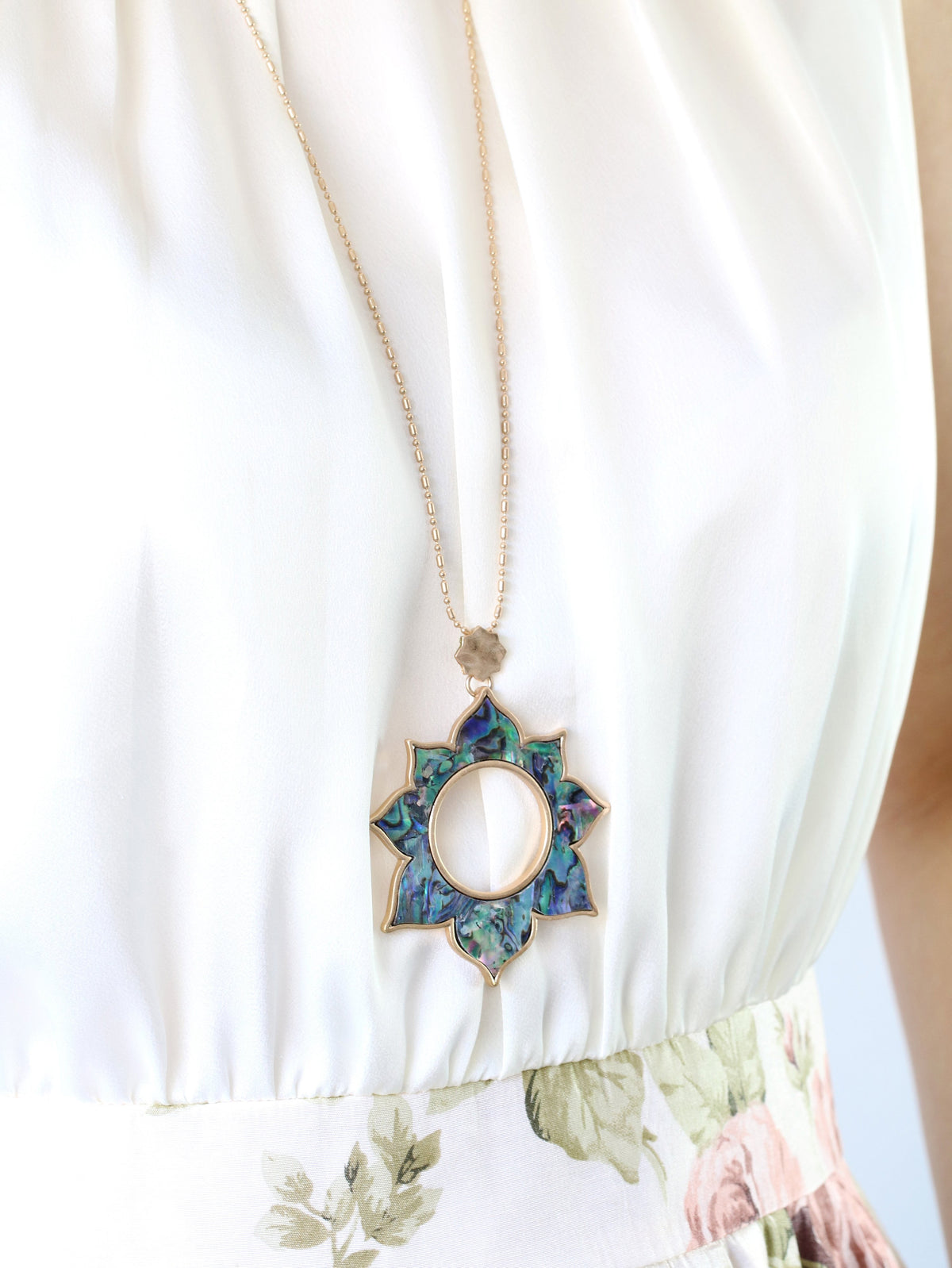 Abalone Shell Pendant Necklace - Bauble Sky