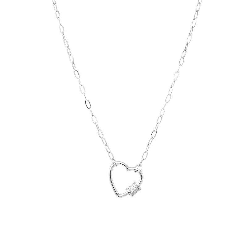 Heart Carabiner Lock Necklace - Bauble Sky