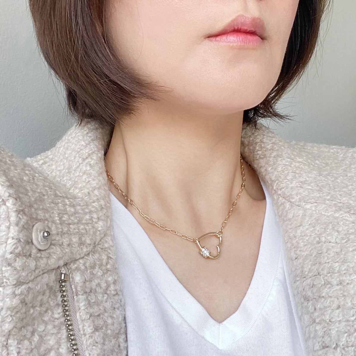 Heart Carabiner Lock Necklace - Bauble Sky