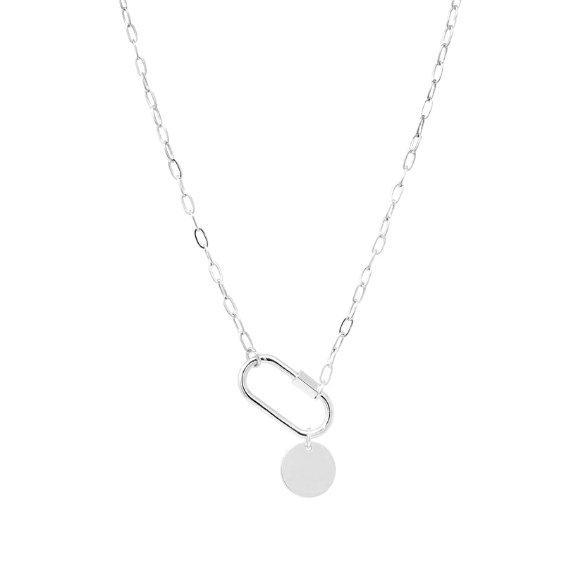 Carabiner Lock Necklace with Circle - Bauble Sky