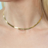 Gold Filled Herringbone Choker Necklace
