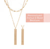 Personalized Initial & Name 2 Layer Bar Necklace