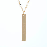 Personalized Initial & Name 2 Layer Bar Necklace