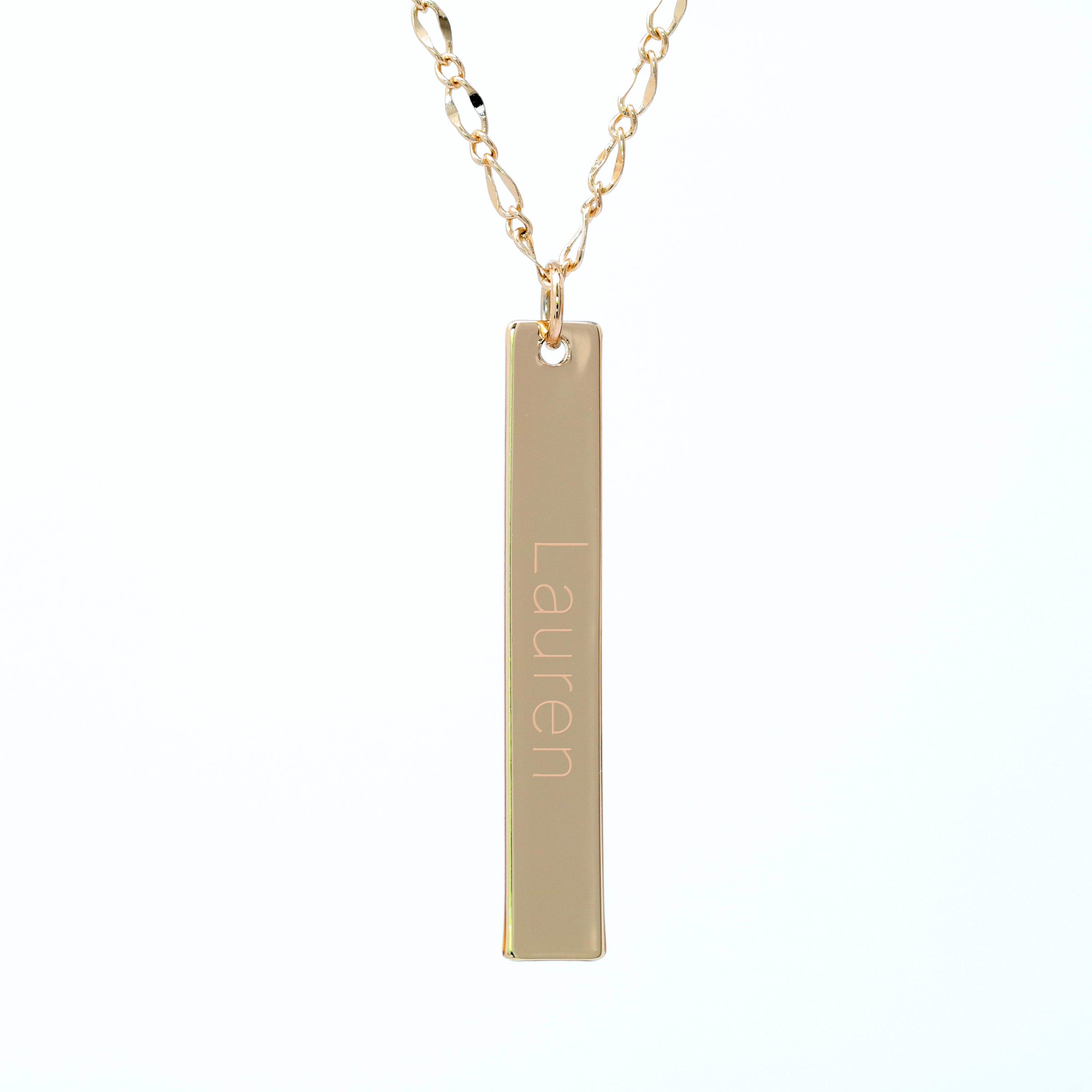 Personalized Initial & Name 2 Layer Bar Necklace