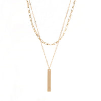 Personalized Initial & Name 2 Layer Bar Necklace