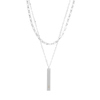 Personalized Initial & Name 2 Layer Bar Necklace