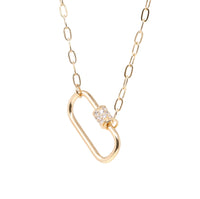 Pave Carabiner Lock Necklace - Bauble Sky