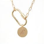 Personalized Carabiner Lock Initial Necklace