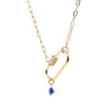 Birthstone Pave Carabiner Lock Necklace - Bauble Sky
