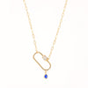 Birthstone Pave Carabiner Lock Necklace - Bauble Sky