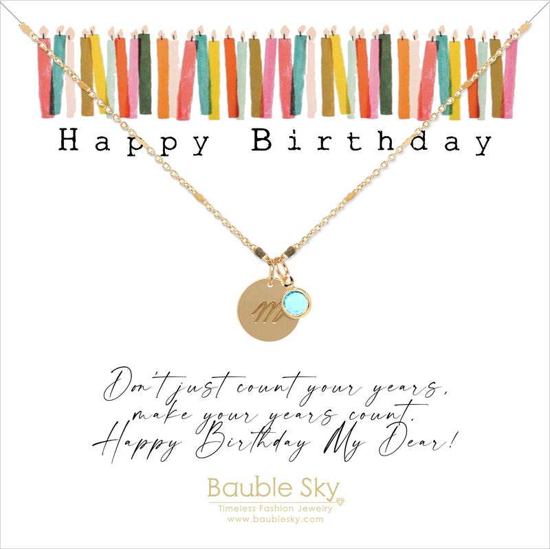 Personalized Birthday Initial Necklace