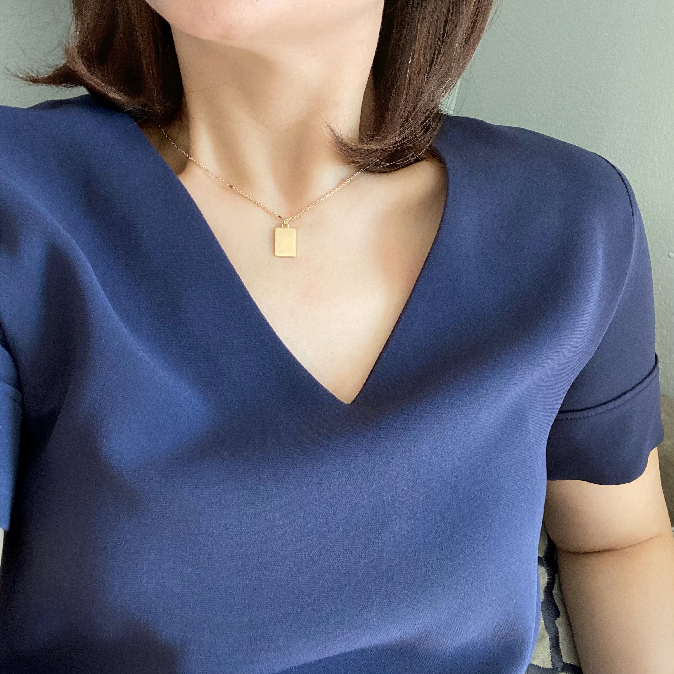 Rectangle Charm Necklace