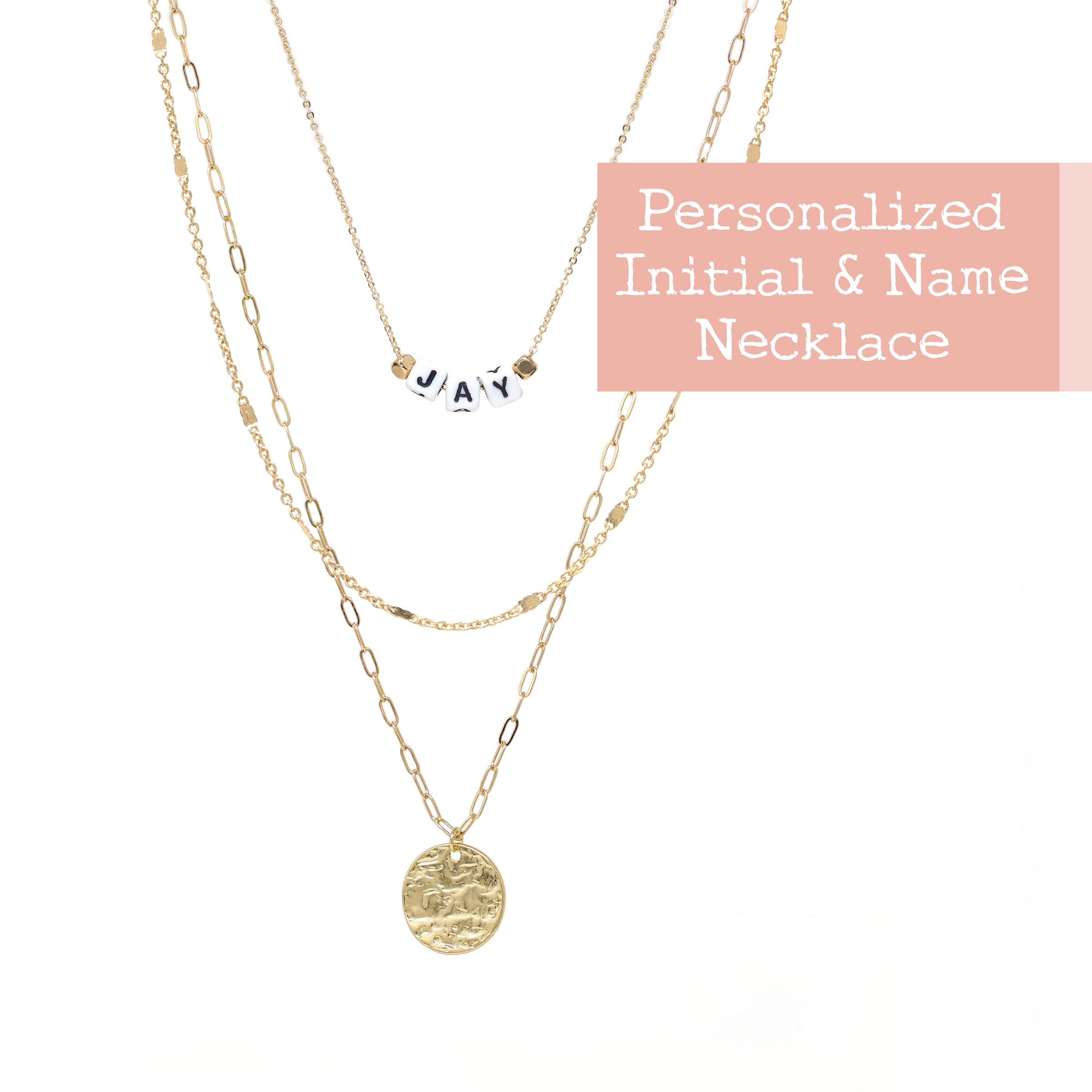 Layer Necklace Set of 2, Delicate Gold Necklace Initial Necklace,  Personalized | eBay