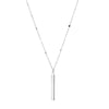A simple  skinny bar charm short necklace in silver.