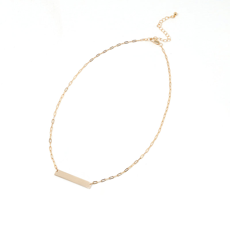 Long Bar Charm Necklace