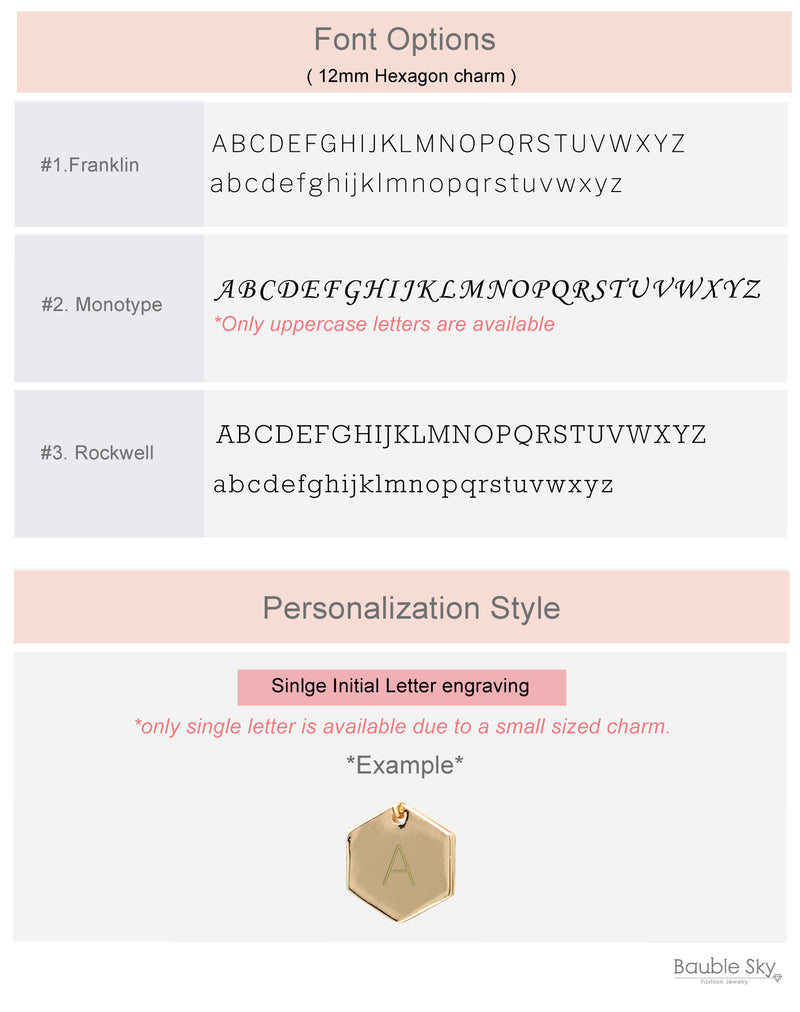 Personalized Initial Hexagon 2 Layer Necklace