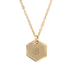 Personalized Initial Hexagon Necklace