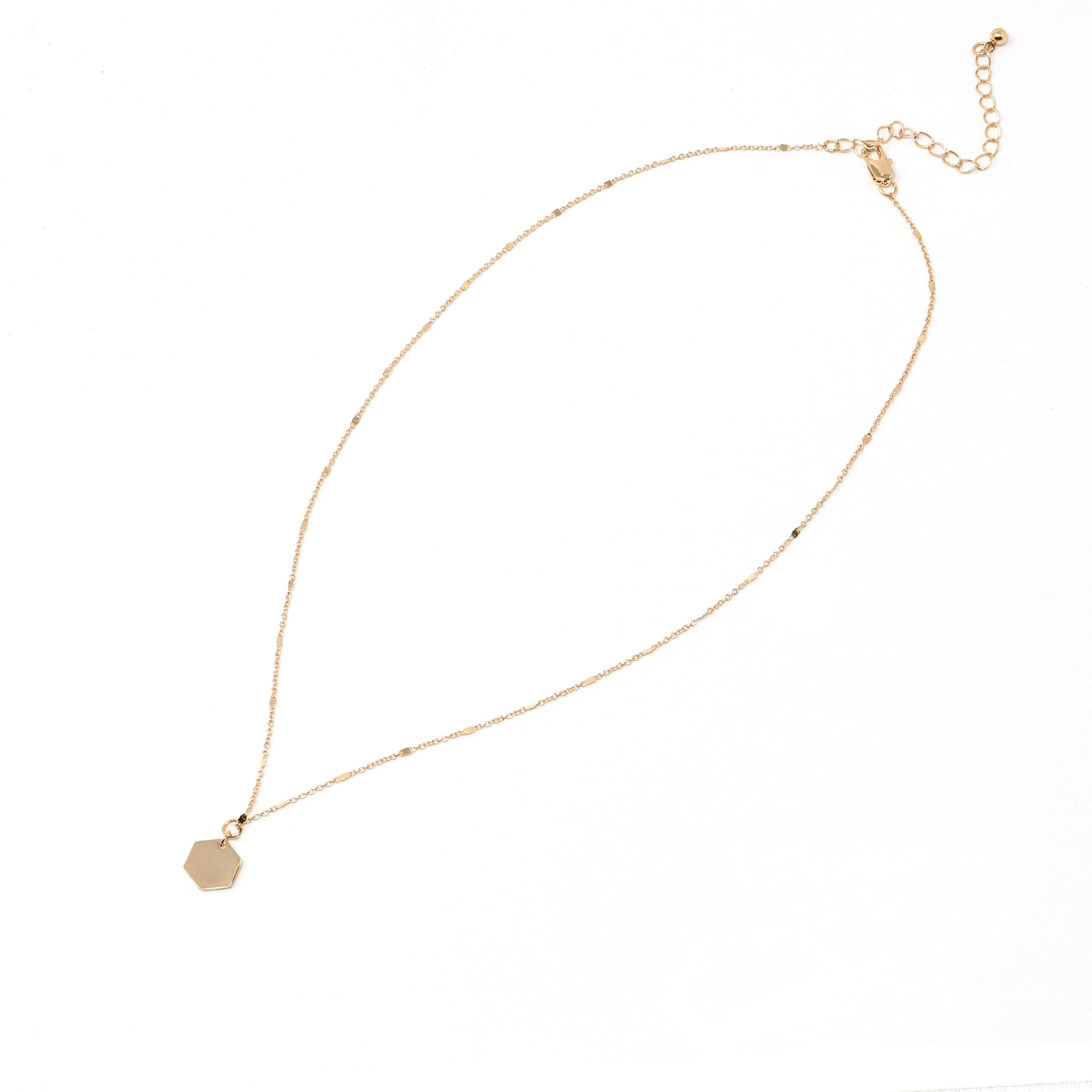 Personalized Initial Hexagon Necklace