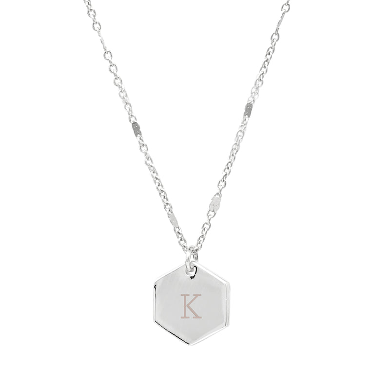 Personalized Initial Hexagon Necklace