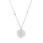 Personalized Initial Hexagon Necklace