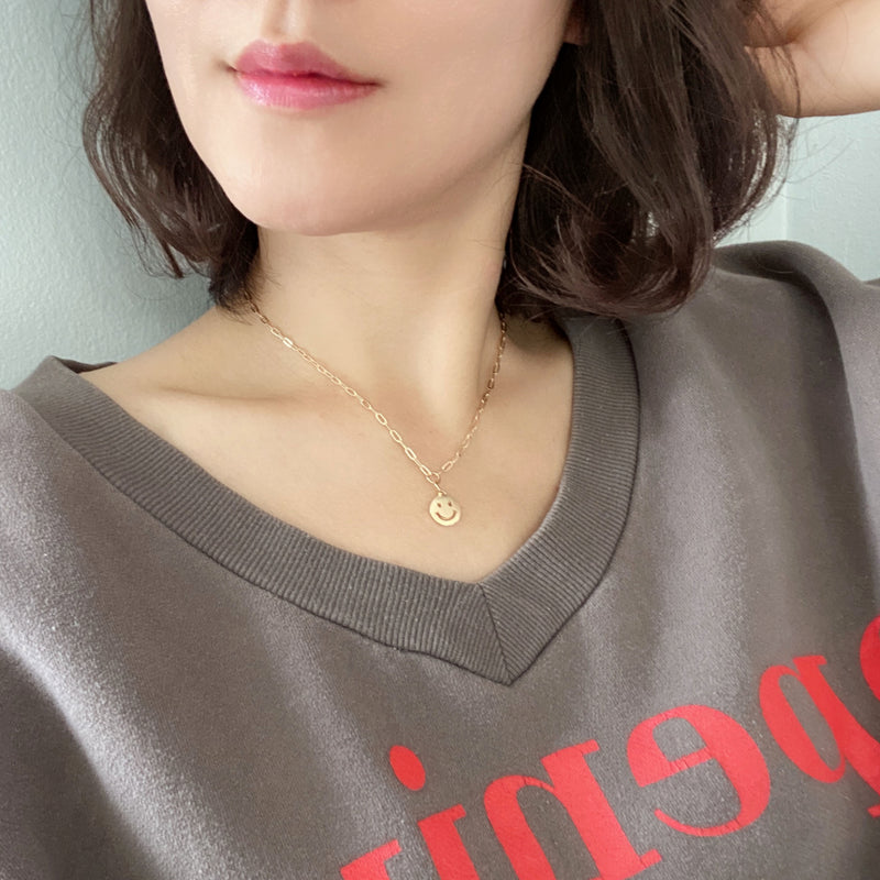 Smiley Face Paperclip Necklace