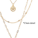 Smiley Face Charm Triple Layered Necklace