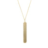 A simple bar pendant long necklace in gold.