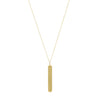 A simple bar pendant long necklace in gold.