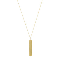 A simple bar pendant long necklace in gold.