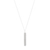 A simple bar pendant long necklace in silver.