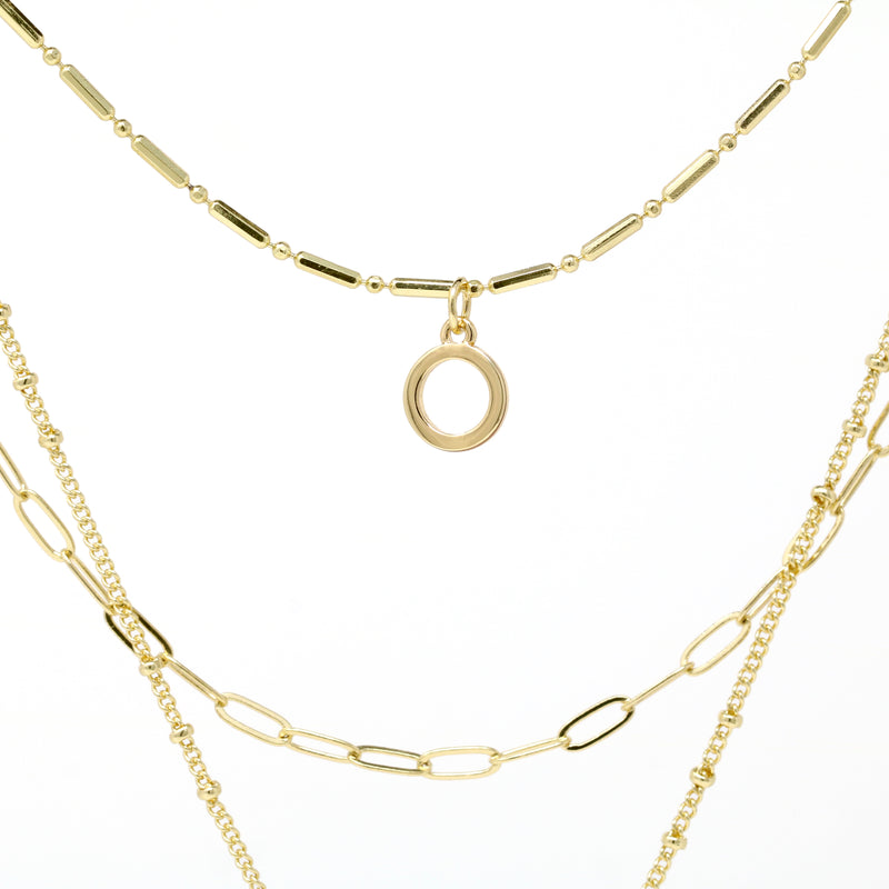 Quatrefoil Abalone 3 Layer Necklace