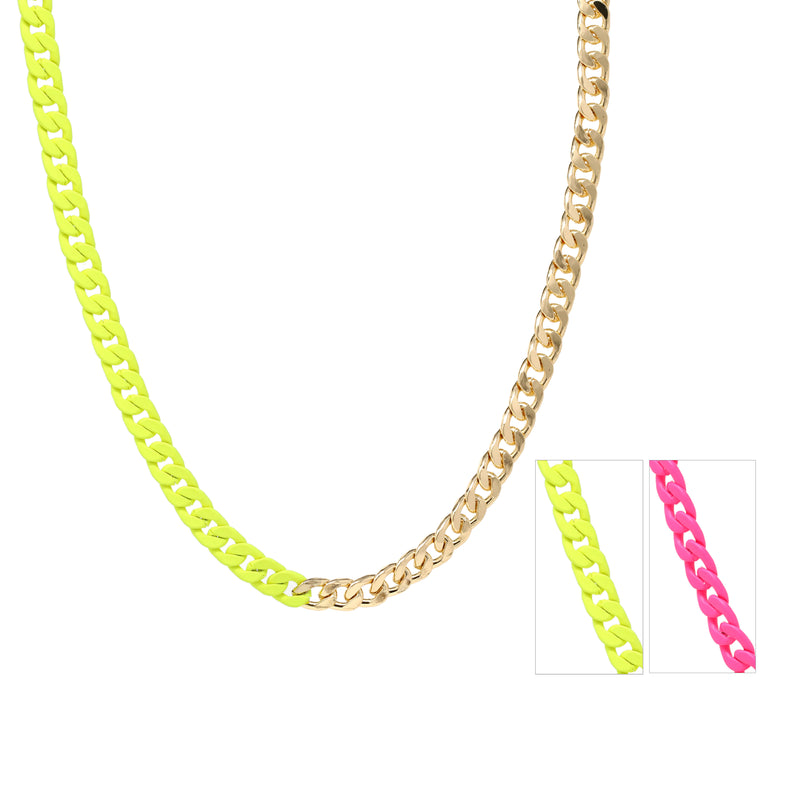 Neon Cuban Chain Necklace