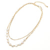 Double Layered Freshwater Pearl Necklace Set In Gold.