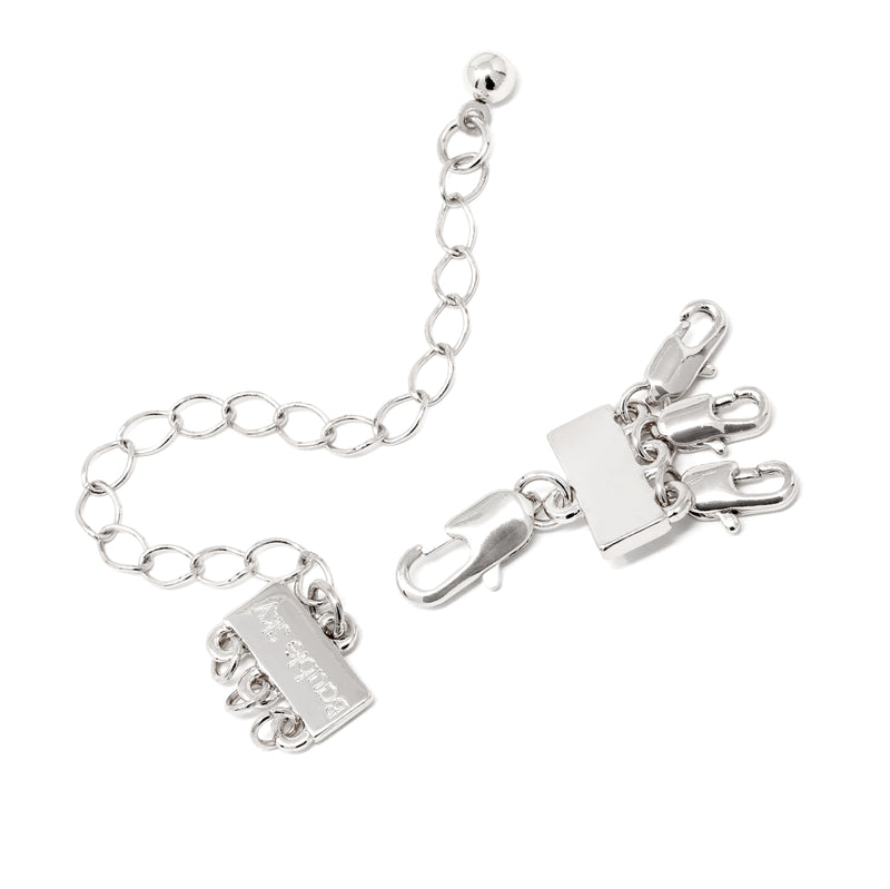 A detangler clasp in silver for a 3 layered or multiple layered necklace.