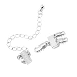 A detangler clasp in silver for a 2 layered or a multiple layered necklace.