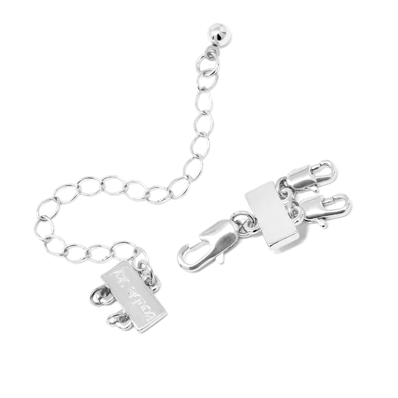 A detangler clasp in silver for a 2 layered or a multiple layered necklace.