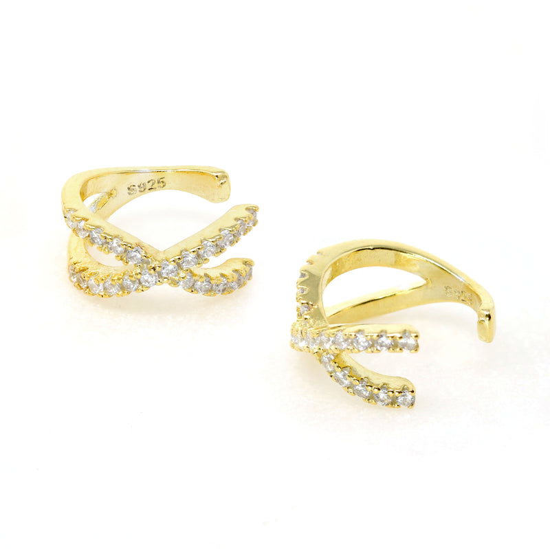 Sterling Silver Cross Ear Cuff - Bauble Sky