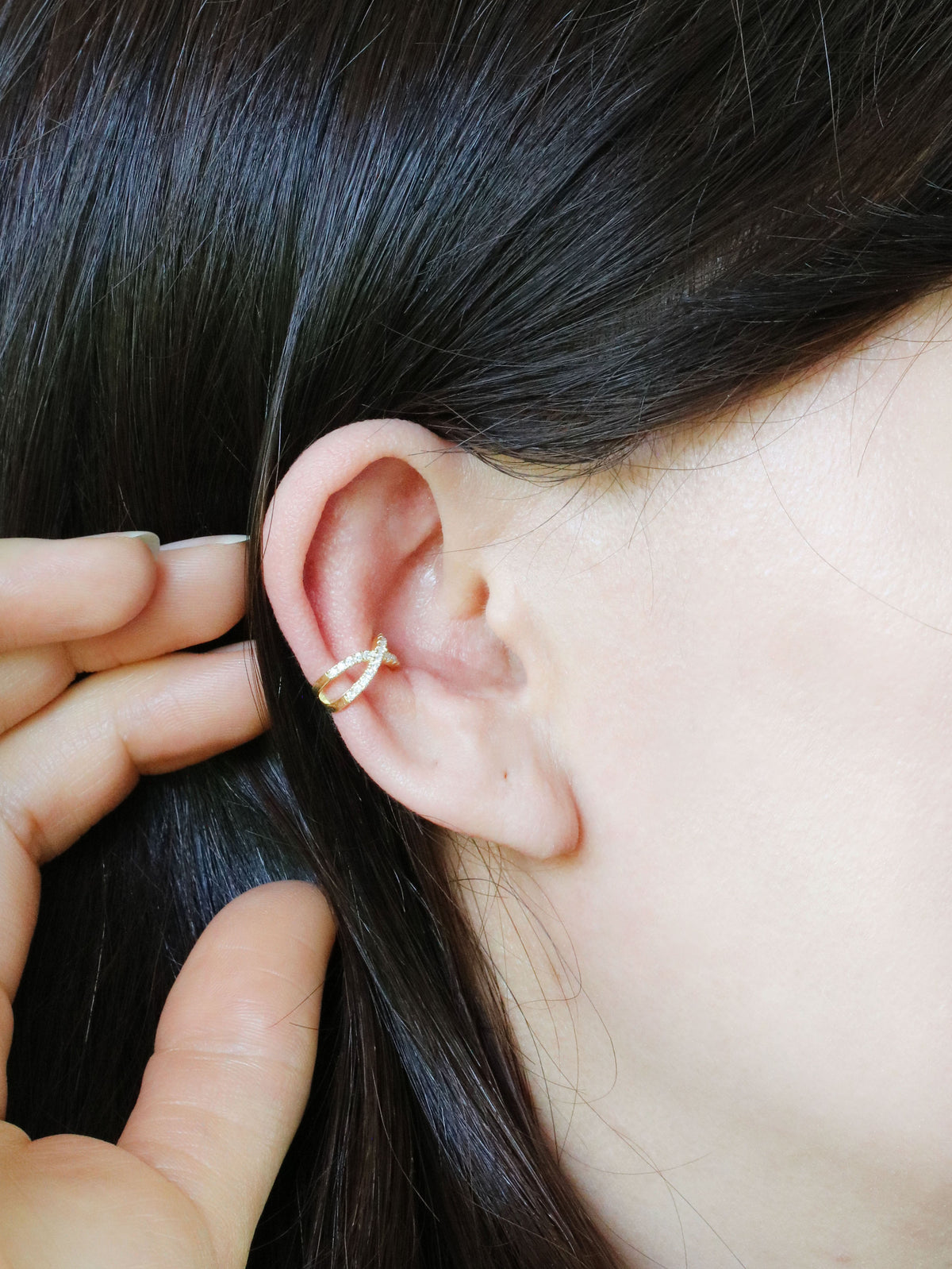 Sterling Silver Cross Ear Cuff - Bauble Sky