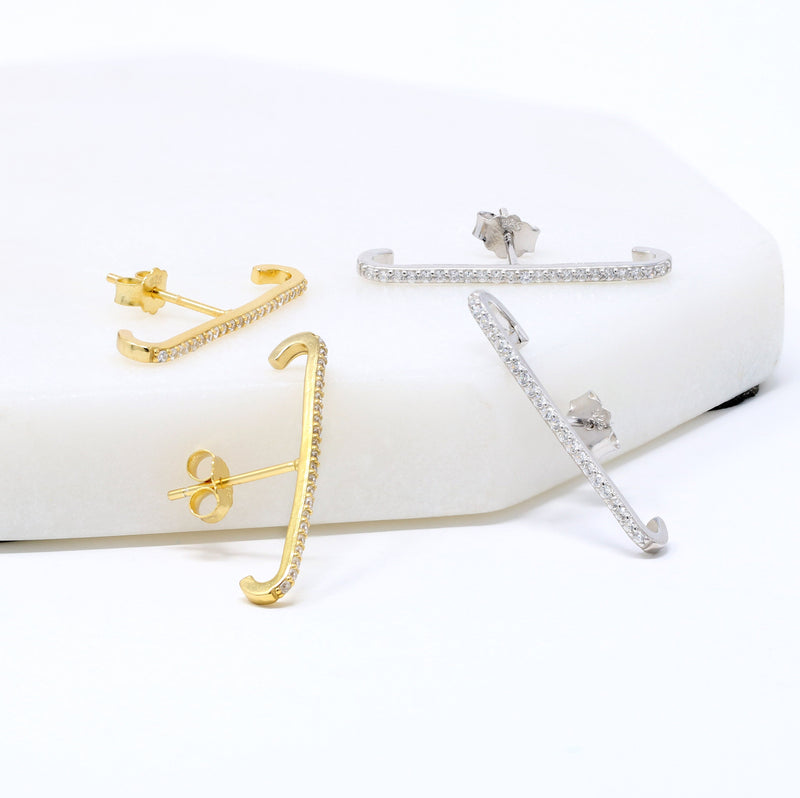 Sterling Silver Bar Ear Cuff - Bauble Sky