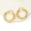 Gold Filled Hollow Bold Hoop Earrings